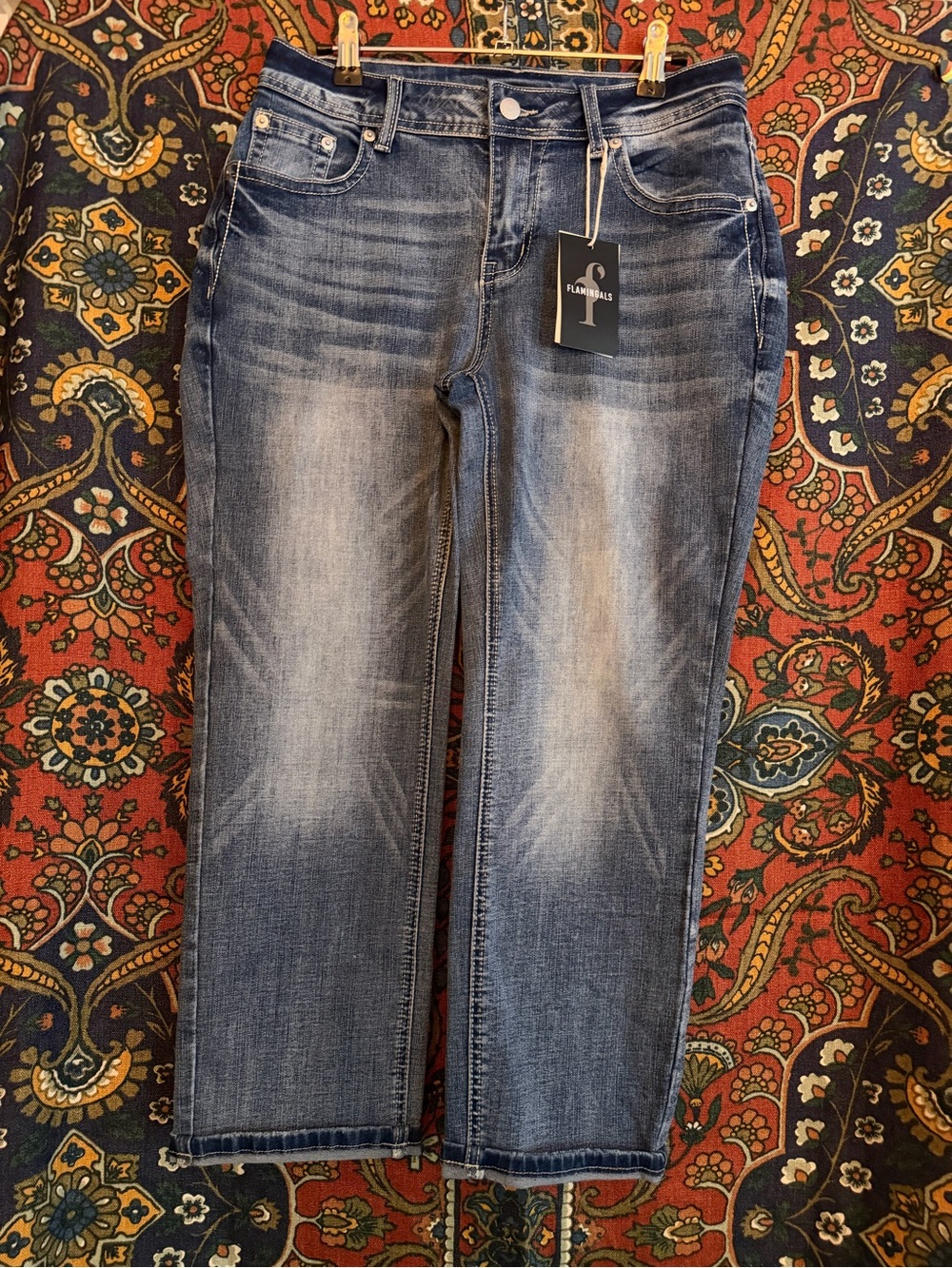 Straight Leg Women’s Blue Washed Jeans